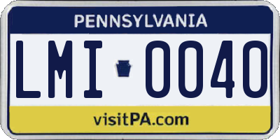 PA license plate LMI0040