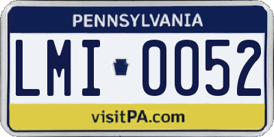 PA license plate LMI0052