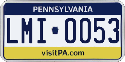 PA license plate LMI0053