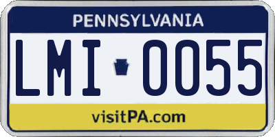 PA license plate LMI0055