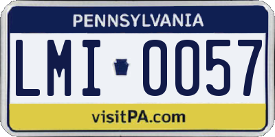 PA license plate LMI0057