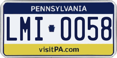 PA license plate LMI0058