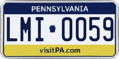 PA license plate LMI0059
