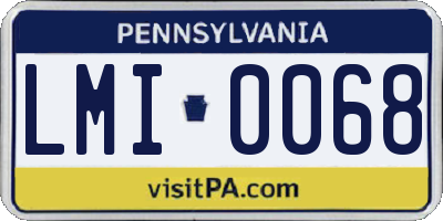 PA license plate LMI0068