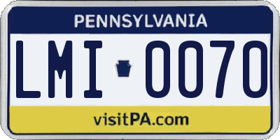 PA license plate LMI0070