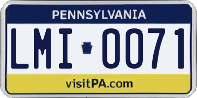 PA license plate LMI0071