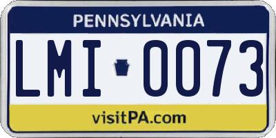 PA license plate LMI0073