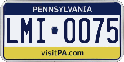 PA license plate LMI0075