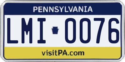 PA license plate LMI0076
