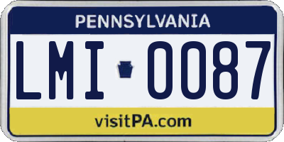 PA license plate LMI0087