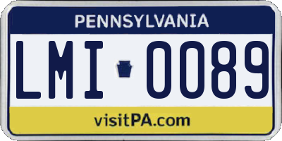 PA license plate LMI0089