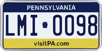 PA license plate LMI0098