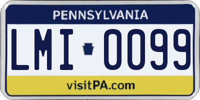 PA license plate LMI0099