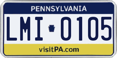 PA license plate LMI0105