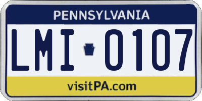 PA license plate LMI0107