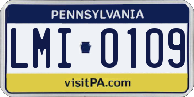 PA license plate LMI0109
