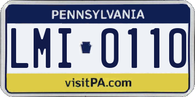 PA license plate LMI0110