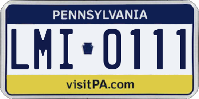 PA license plate LMI0111