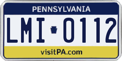 PA license plate LMI0112