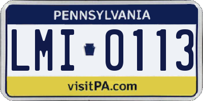 PA license plate LMI0113