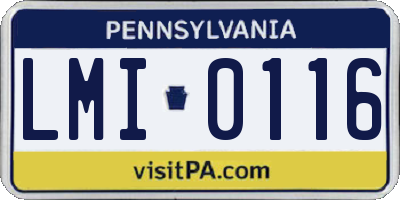 PA license plate LMI0116