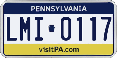 PA license plate LMI0117