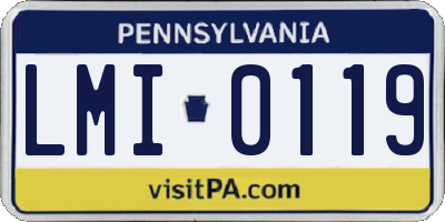 PA license plate LMI0119