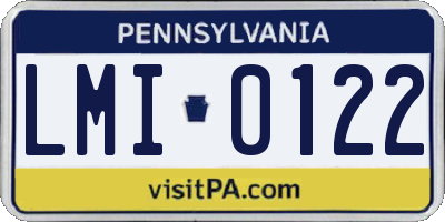 PA license plate LMI0122