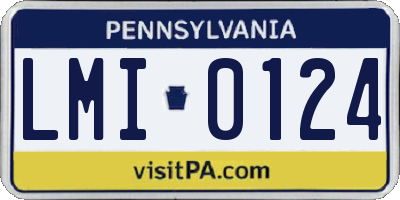 PA license plate LMI0124