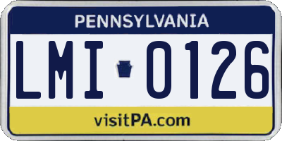 PA license plate LMI0126