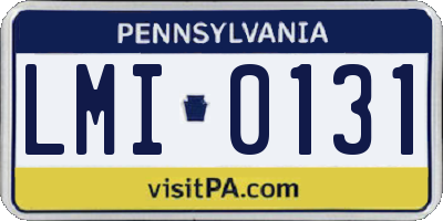 PA license plate LMI0131