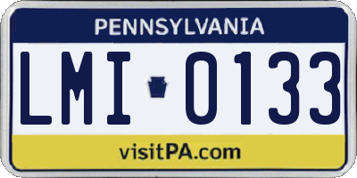 PA license plate LMI0133