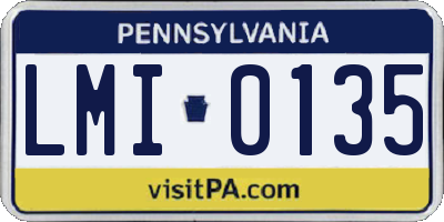 PA license plate LMI0135