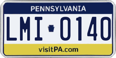 PA license plate LMI0140