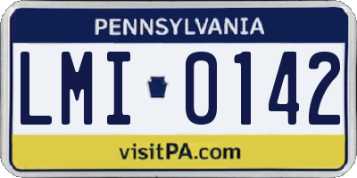 PA license plate LMI0142