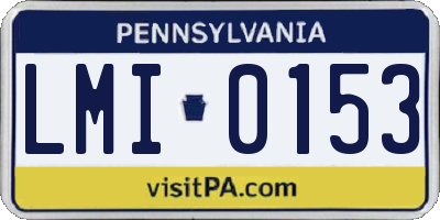 PA license plate LMI0153