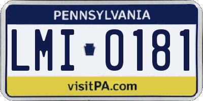 PA license plate LMI0181