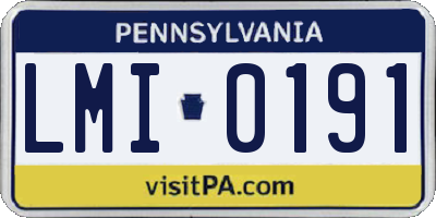 PA license plate LMI0191