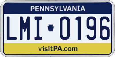 PA license plate LMI0196