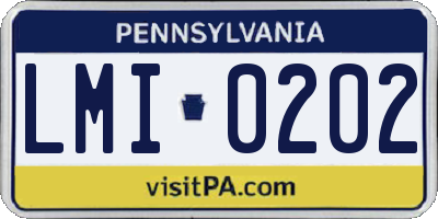 PA license plate LMI0202
