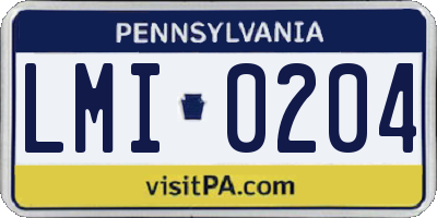 PA license plate LMI0204