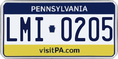 PA license plate LMI0205