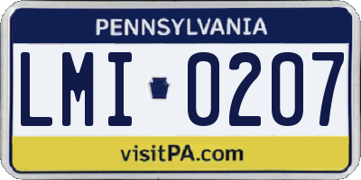 PA license plate LMI0207