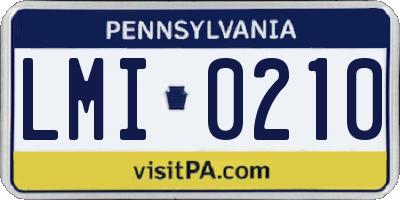 PA license plate LMI0210