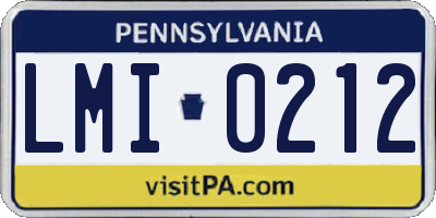 PA license plate LMI0212