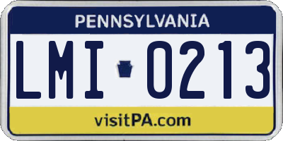 PA license plate LMI0213