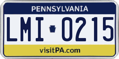 PA license plate LMI0215