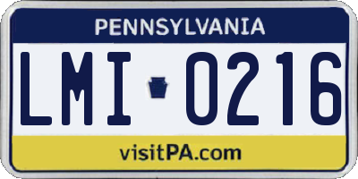 PA license plate LMI0216