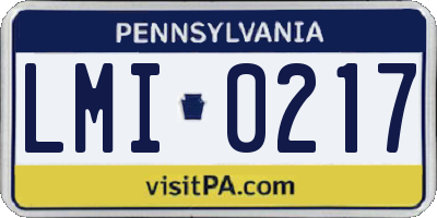 PA license plate LMI0217