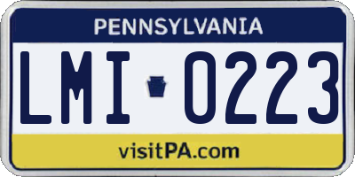 PA license plate LMI0223
